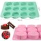 Round Chocolate Cookie Molds, New Size 12-Cavity Cylinder Chocolate Cover Cookie Silicone Molds for Candy Mini Cakes Jelly Baking(2 Pack)